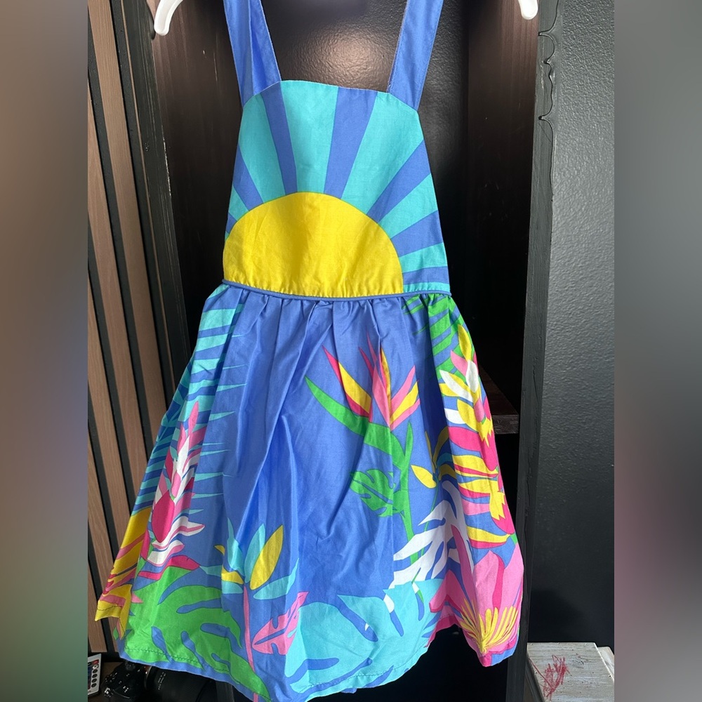 NWT Shrinking Violet Blue and Yellow Sunburst Kids Dress